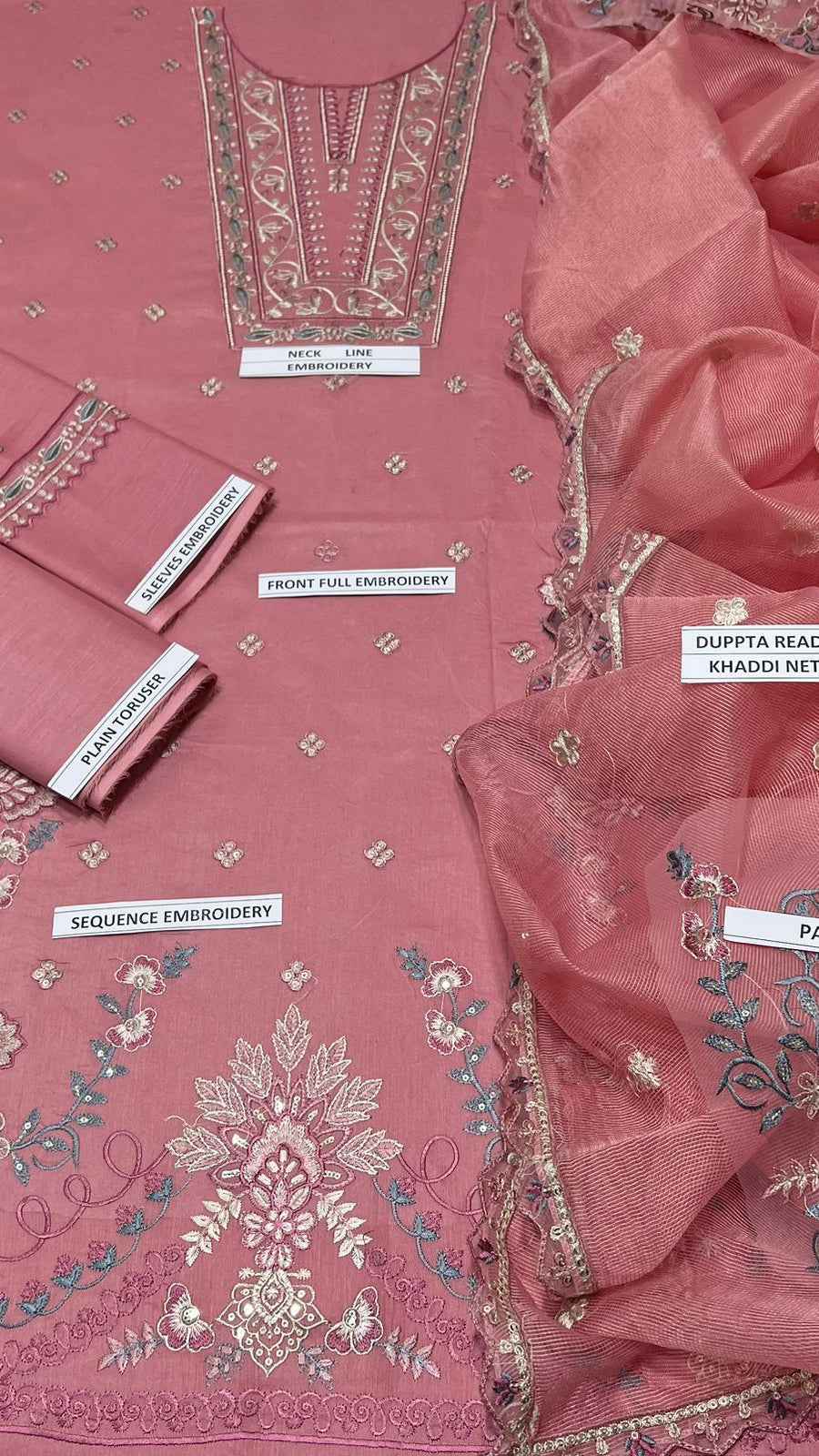 Jade D-5120 Premium Lawn Sequin Embroidered 3PC Suit with Ready-to-Wear Khadi Net Dupatta