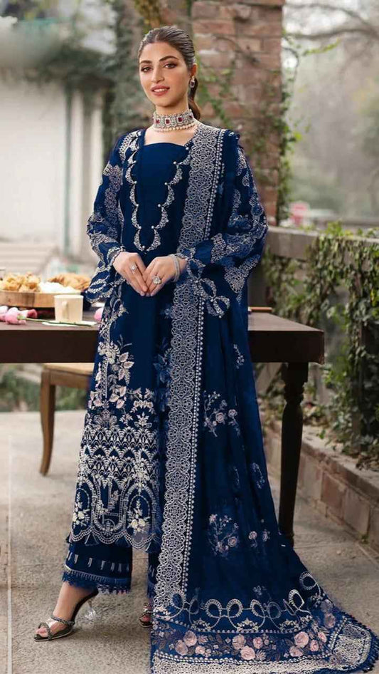 KAHF Summer Collection 2026 Premium Embroidered Lawn 3PC Suit with Ready-to-Wear Khadi Net Dupatta