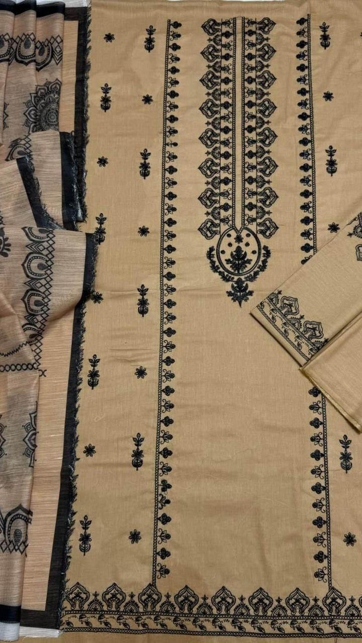 Aneela’s 555 Airjet embroidered lawn suit with voil lawn printed dupatta