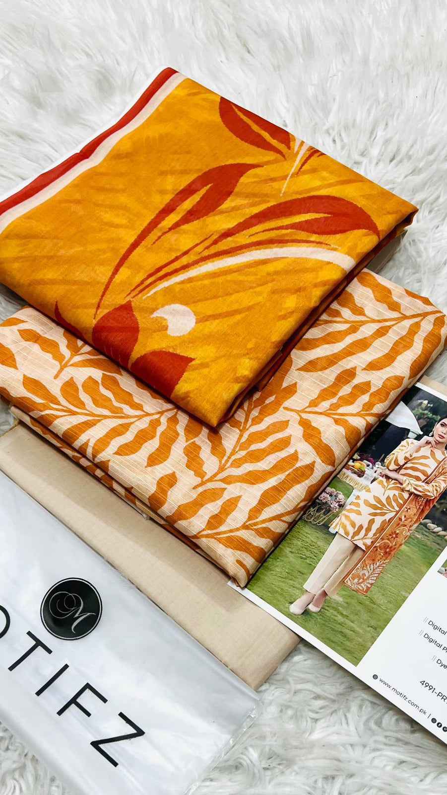 Motifz Premium Lawn 3PC Printed Suit 2026 with Voil Dupatta – Unstitched