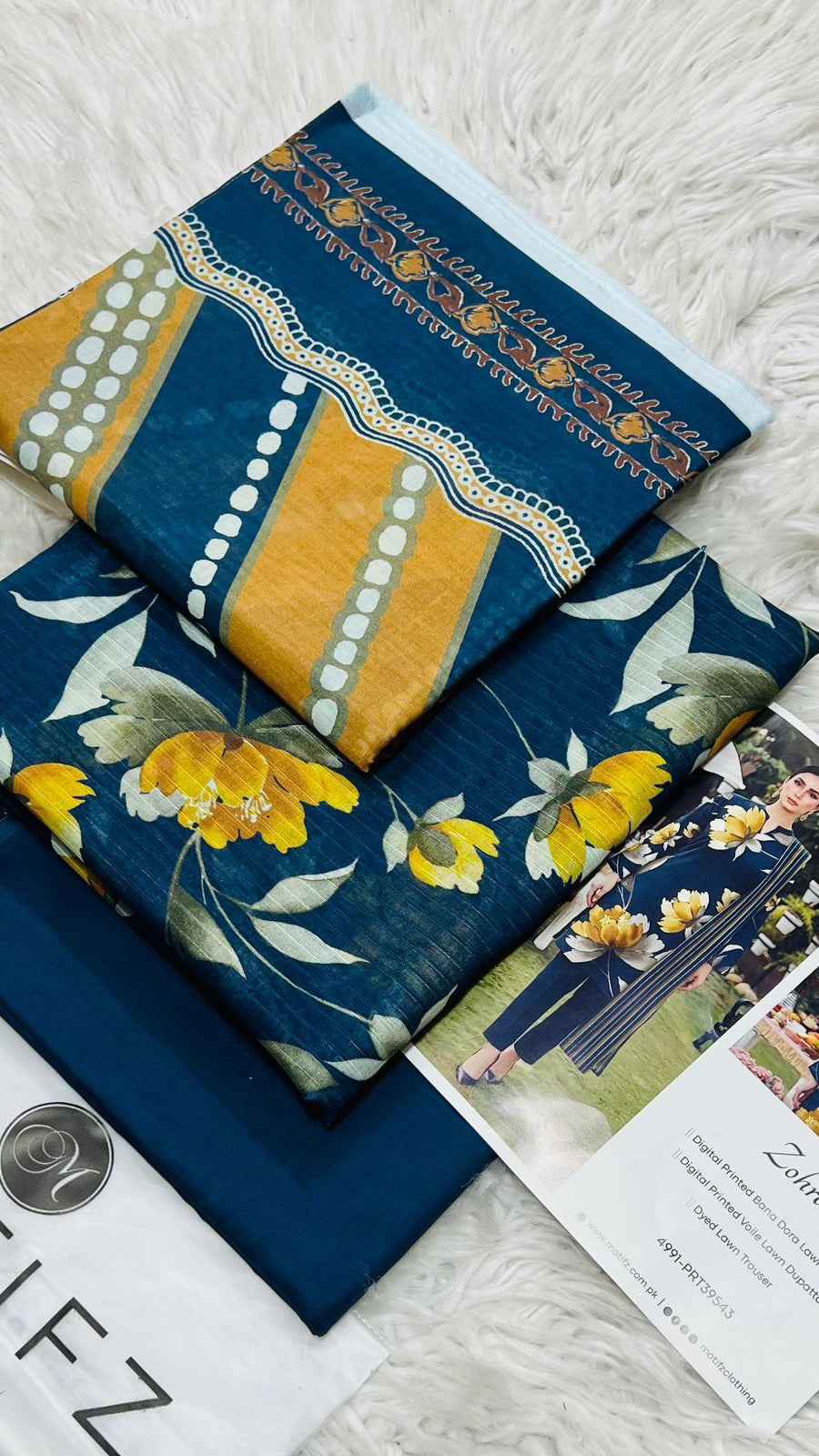Motifz Premium Lawn 3PC Printed Suit 2026 with Voil Dupatta – Unstitched