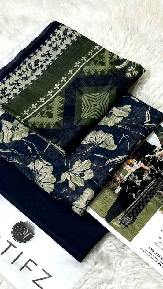 Motifz Premium Lawn 3PC Printed Suit 2026 with Voil Dupatta – Unstitched