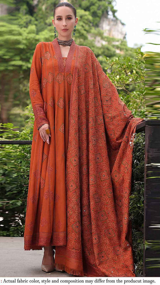 Bareeze D#1014 Premium Embroidered Lawn Suit with Crinkle Dupatta – Unstitched