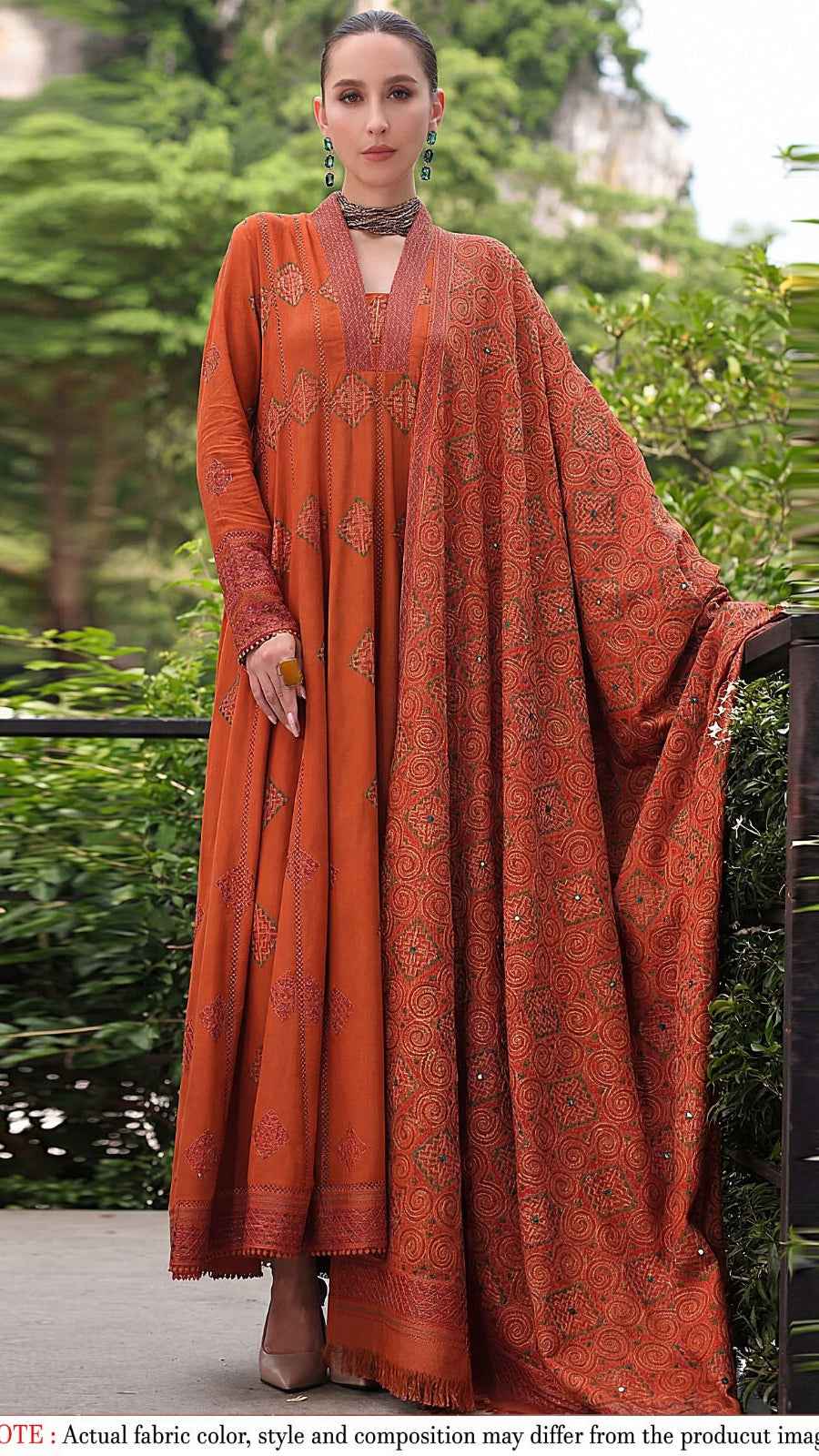 Bareeze D-1014 Premium Embroidered Lawn 3PC Suit with Crinkle Embroidered Dupatta – Unstitched