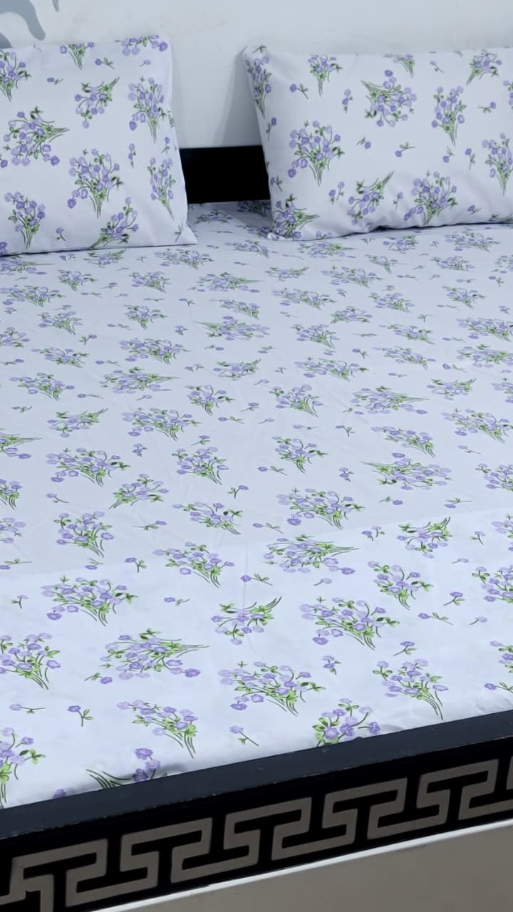 Soft breathable cotton bedsheet for home use