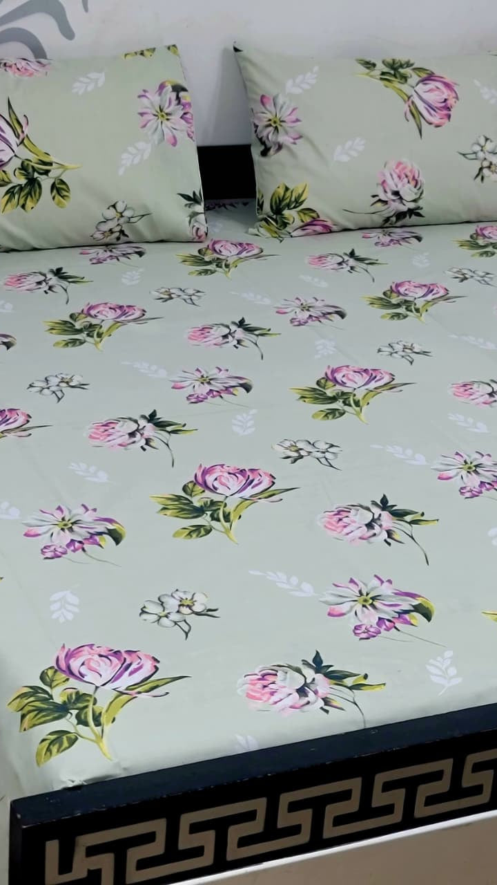 Soft breathable cotton bedsheet for home use