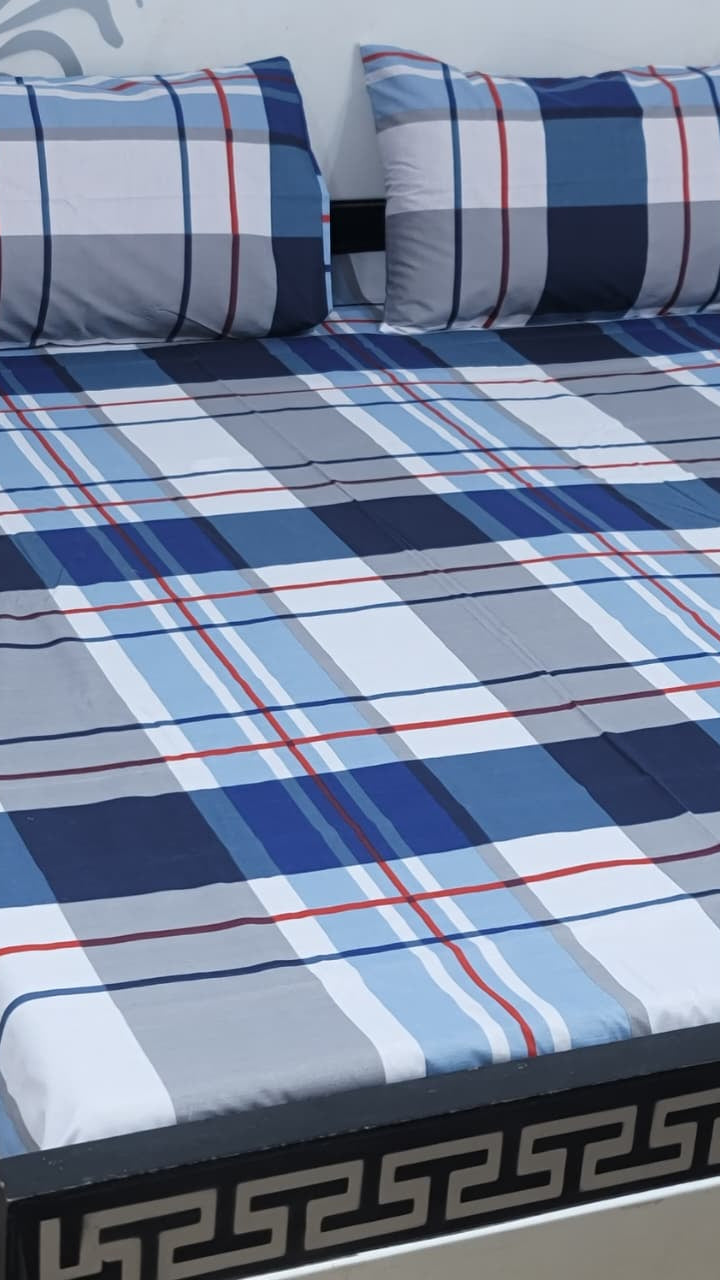 Soft breathable cotton bedsheet for home use