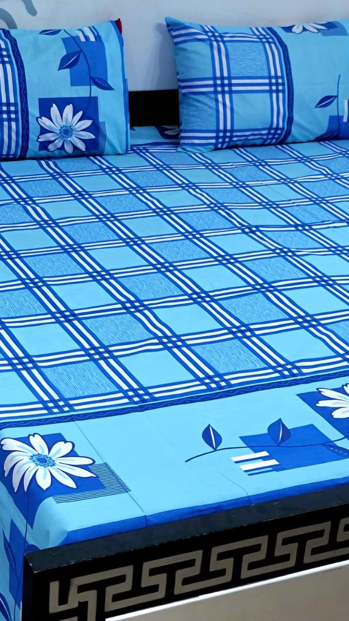 Soft breathable cotton bedsheet for home use