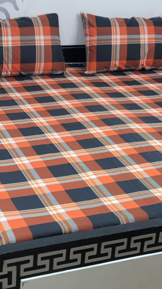 Pure cotton king size bedsheet set with pillow covers