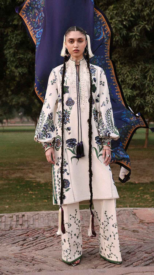 Jugnu Lawn Embroidered Chicken Kari Suit with Printed Silk Dupatta – Unstitched 2026 #JL