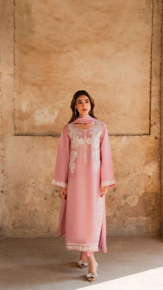 Mirana Code 33 Embroidered Lawn Airjet 3PC Suit with Bamber Lace Dupatta – Unstitched