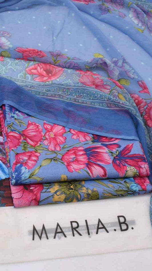 2026 Printed Lawn 3PC Suit with Chiffon Dupatta – Unstitched Summer Collection