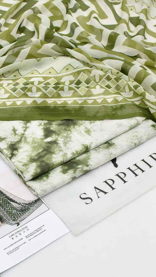2026 Printed Lawn 3PC Suit with Chiffon Dupatta – Unstitched Summer Collection