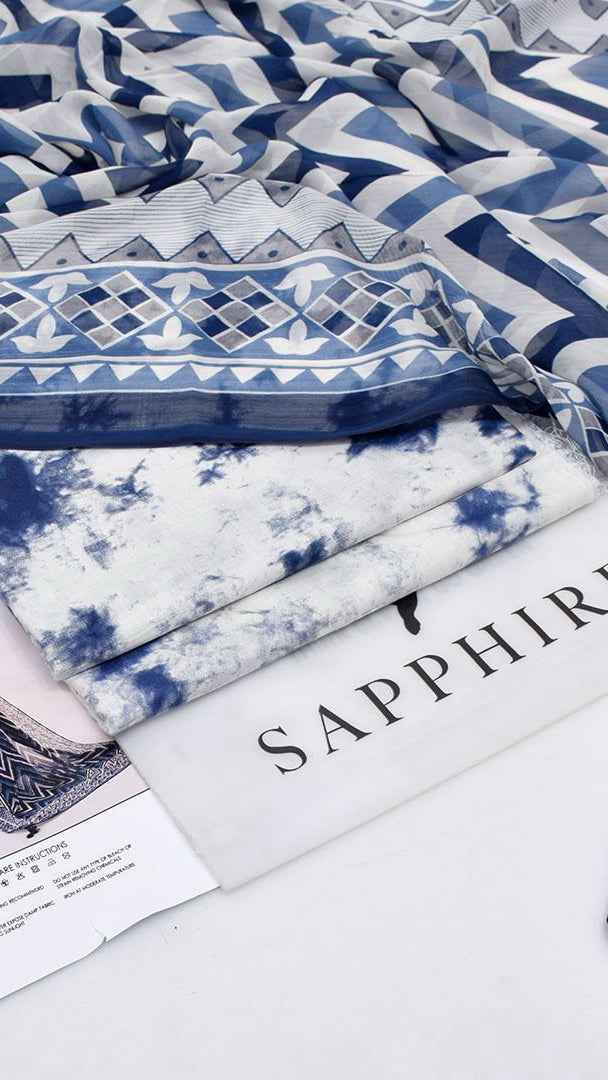 2026 Printed Lawn 3PC Suit with Chiffon Dupatta – Unstitched Summer Collection