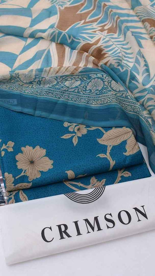 2026 Printed Lawn 3PC Suit with Chiffon Dupatta – Unstitched Summer Collection