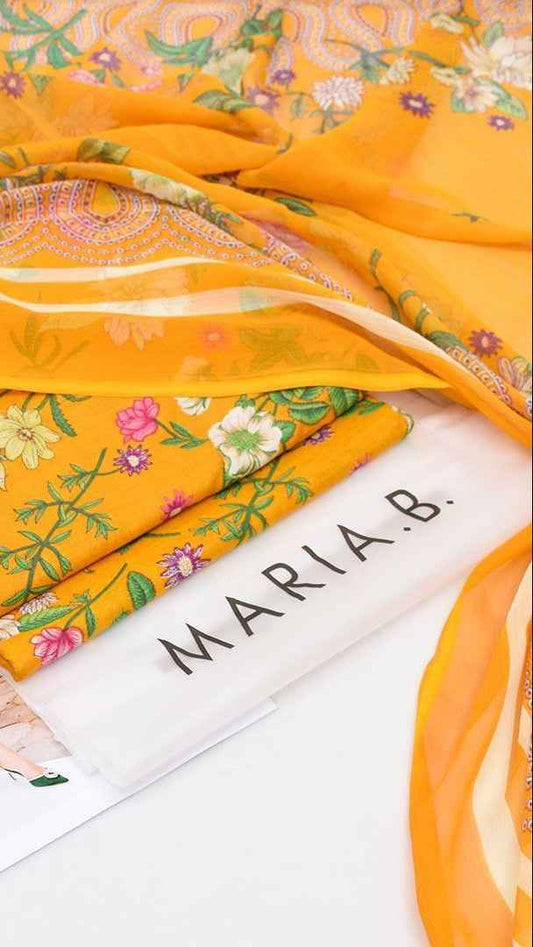 2026 Printed Lawn 3PC Suit with Chiffon Dupatta – Unstitched Summer Collection