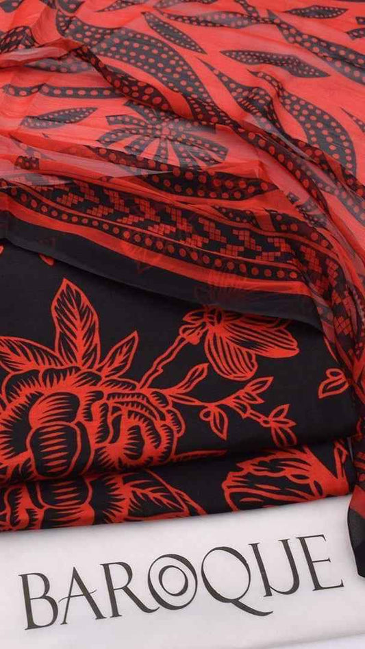 2026 Printed Lawn 3PC Suit with Chiffon Dupatta – Unstitched Summer Collection