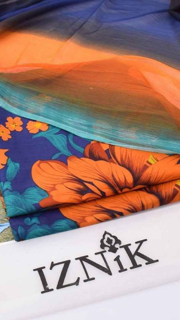 2026 Printed Lawn 3PC Suit with Chiffon Dupatta – Unstitched Summer Collection