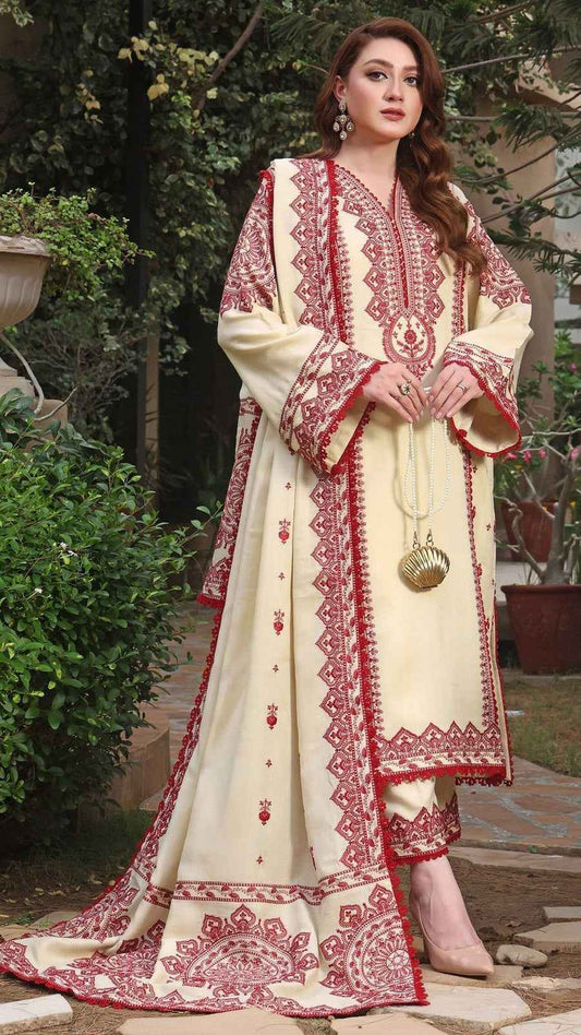 Aneela’s D-5152 Premium Embroidered Lawn 3PC Suit with Khadi Net Dupatta – Unstitched Summer Collection #JN