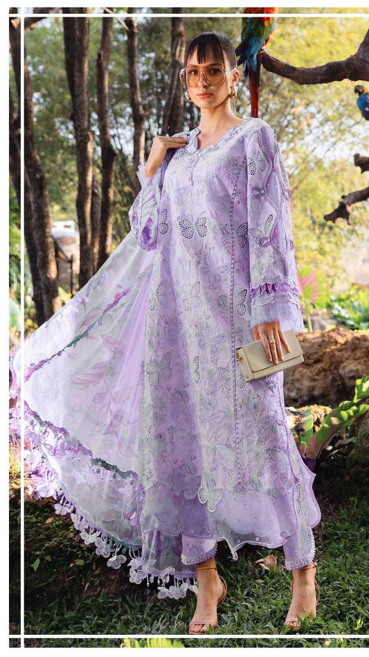 Maria B MP-1D Chikankari Printed Lawn 3PC Suit with Chiffon Dupatta – Al Nisa Embroidery Collection #BR