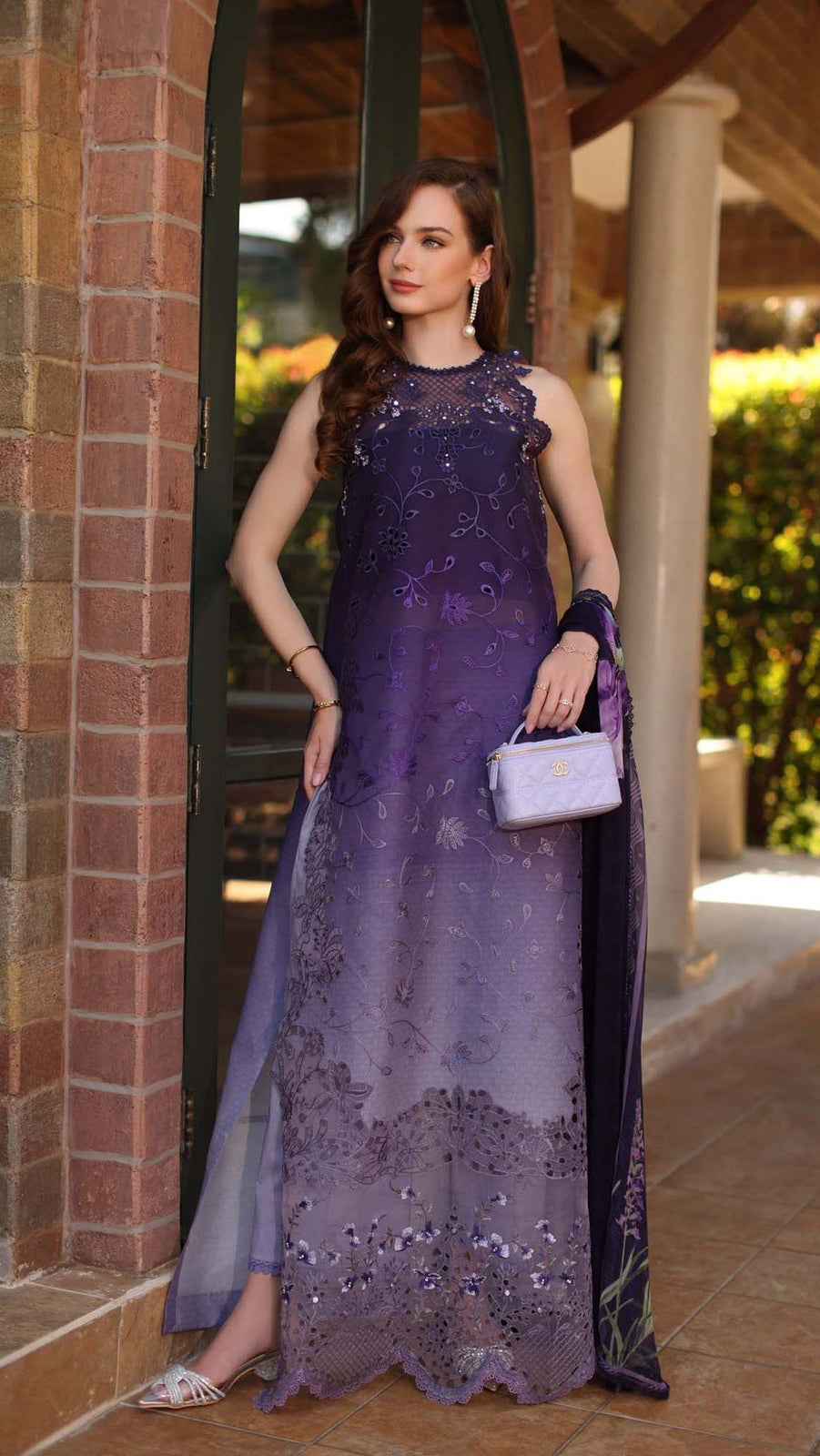 Noor by Saadia Embroidered Lawn 3PC Suit with Chiffon Dupatta – Unstitched Summer Collection #BR