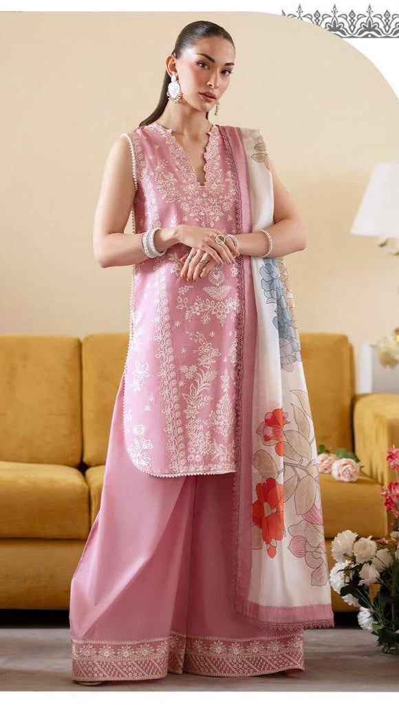 Mahnur 543 Airjet Lawn Embroidered 3PC Suit with Digital Print Dupatta – Unstitched Summer Collection #JN