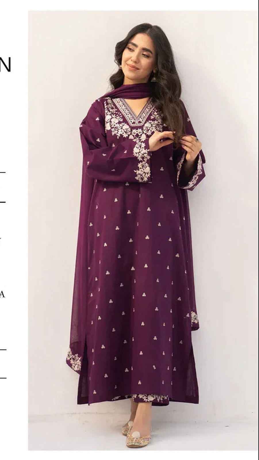 Pezwaan 2655 Airjet embroidered lawn suit with bamber chiffon dupatta