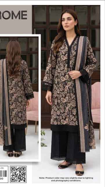 Monocrom MDL Original Digital Printed Lawn 3PC Suit with Airjet Dupatta – Unstitched Summer Collection #M