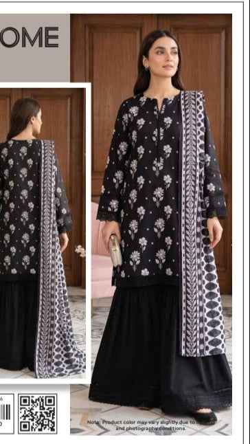 Monocrom MDL Original Digital Printed Lawn 3PC Suit with Airjet Dupatta – Unstitched Summer Collection #M