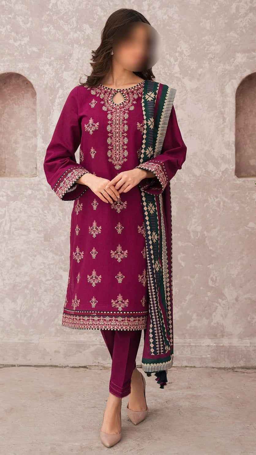 URGE Pure Airjet Lawn Embroidered 3PC Suit with Digital Printed Lawn Dupatta – Unstitched Summer Collection 2026  # AL