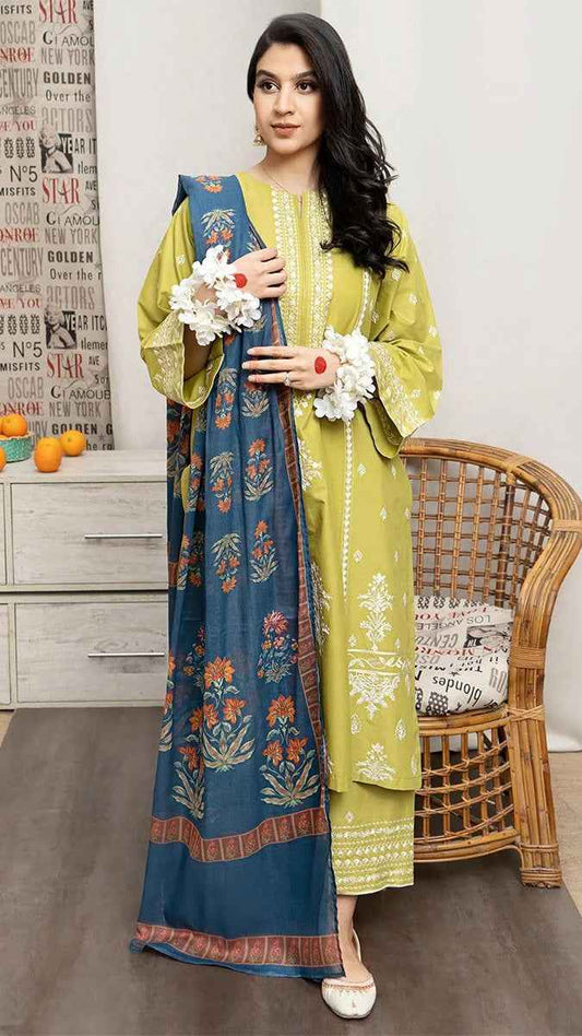 URGE Pure Airjet Lawn Embroidered 3PC Suit with Digital Printed Lawn Dupatta – Unstitched Summer Collection 2026 #AL