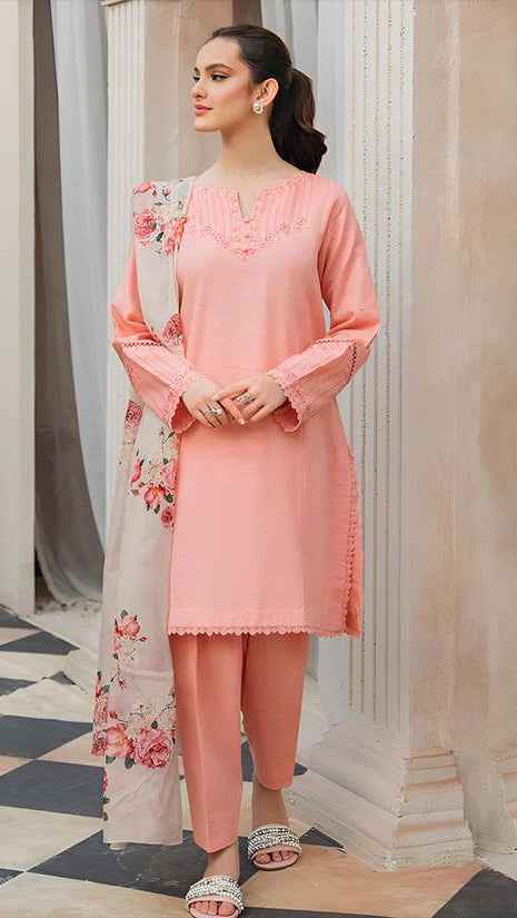 URGE Pure Airjet Lawn Embroidered 3PC Suit with Digital Printed Lawn Dupatta – Unstitched Summer Collection 2026 #AL