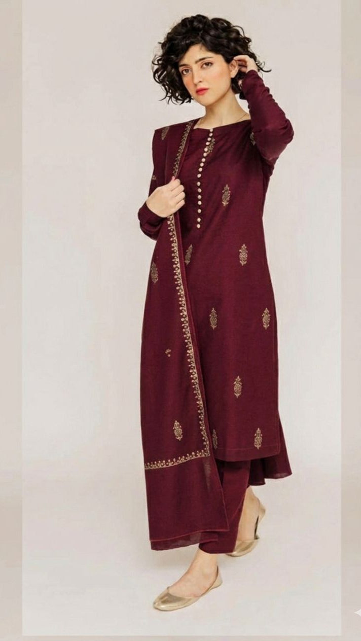 URGE Airjet lawn embroidered suit with digital printed fancy dupatta
