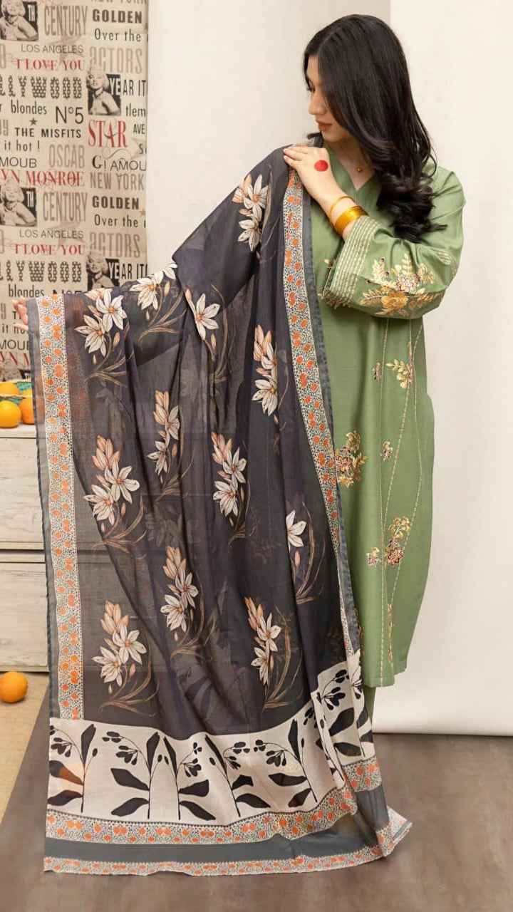 URGE Airjet Lawn Embroidered 3PC Suit with Digital Printed Fancy Lawn Dupatta – Summer Collection 2026 #AR