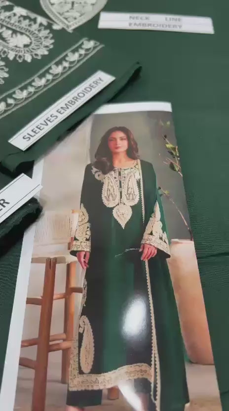 Aleena Amir D-1101 premium embroidered lawn suit with bamber dupatta