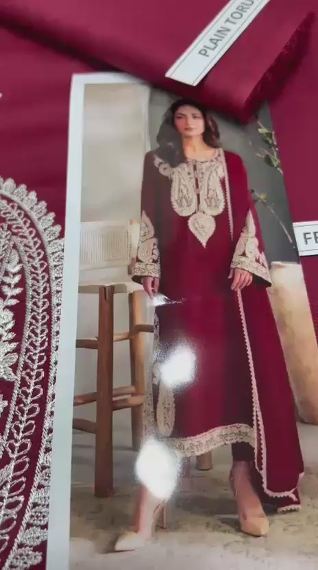 Aleena Amir D-1101 premium embroidered lawn suit with bamber dupatta