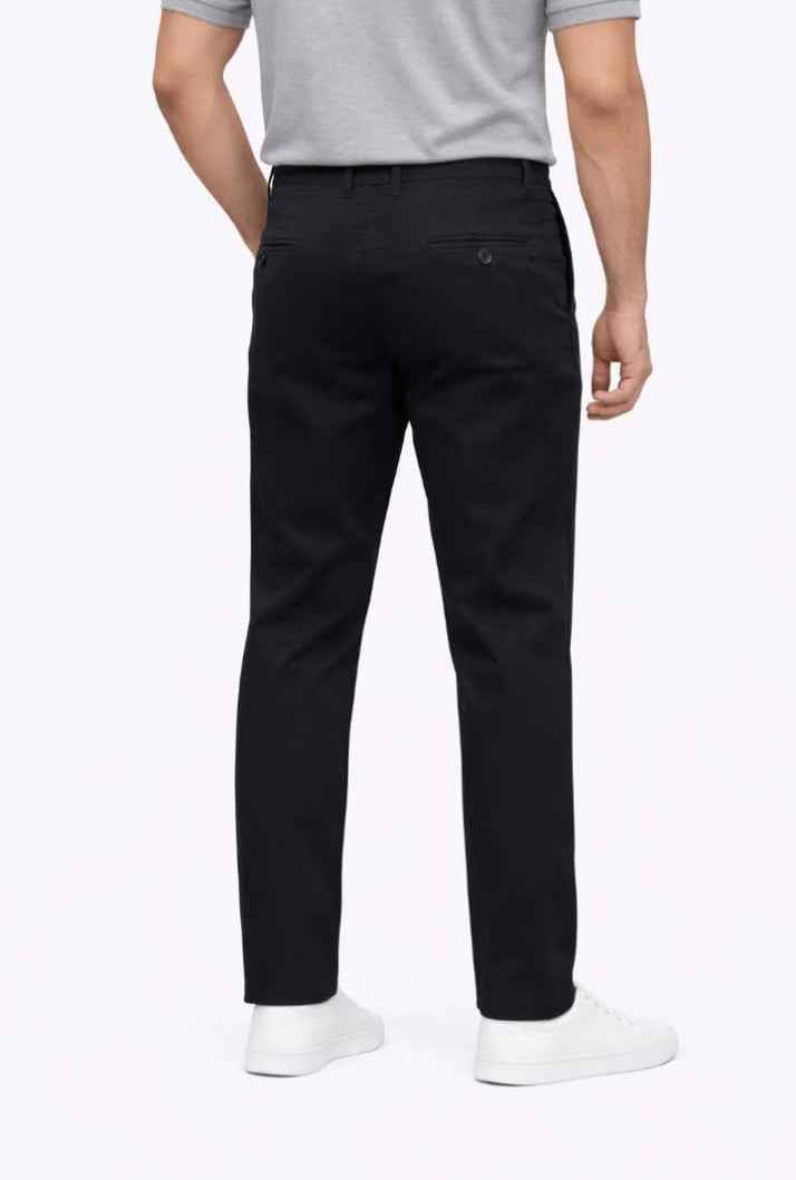 Black Straight Fit Cotton Pant